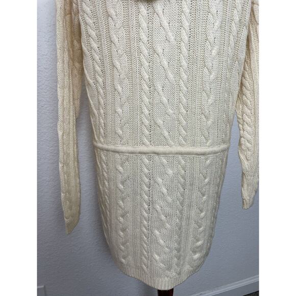 Contempo Casuals Vintage Sweater Women Sz M Cardigan Hoodie Wool Blend Ivory - Picture 10 of 11